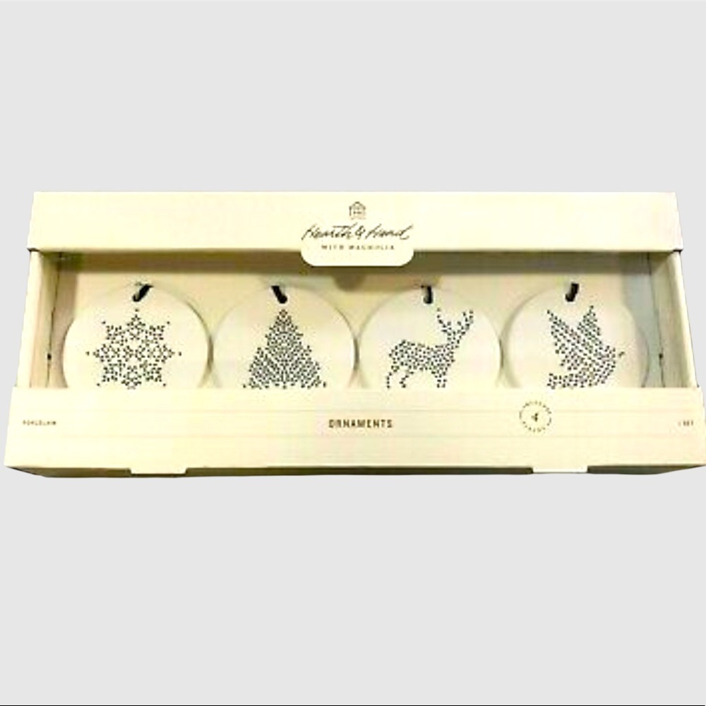 Hearth and Hand  Porcelain Ornaments 4-pack